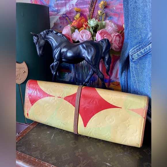 Rare Vintage LOUIS VUITTON 2000 Vernis Leather CLUTCH Handbag Designer Purse LV - Picture 2 of 13